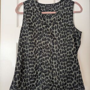 Banana Republic Gray Leopard Print Women's Top